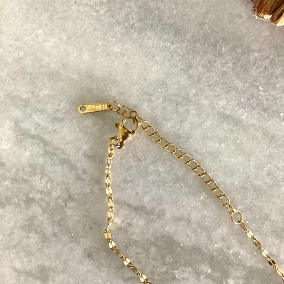 Sunflower Burst Cubic Zirconia Gold Toned Stainless Steel Necklace - Picture 4 of 5